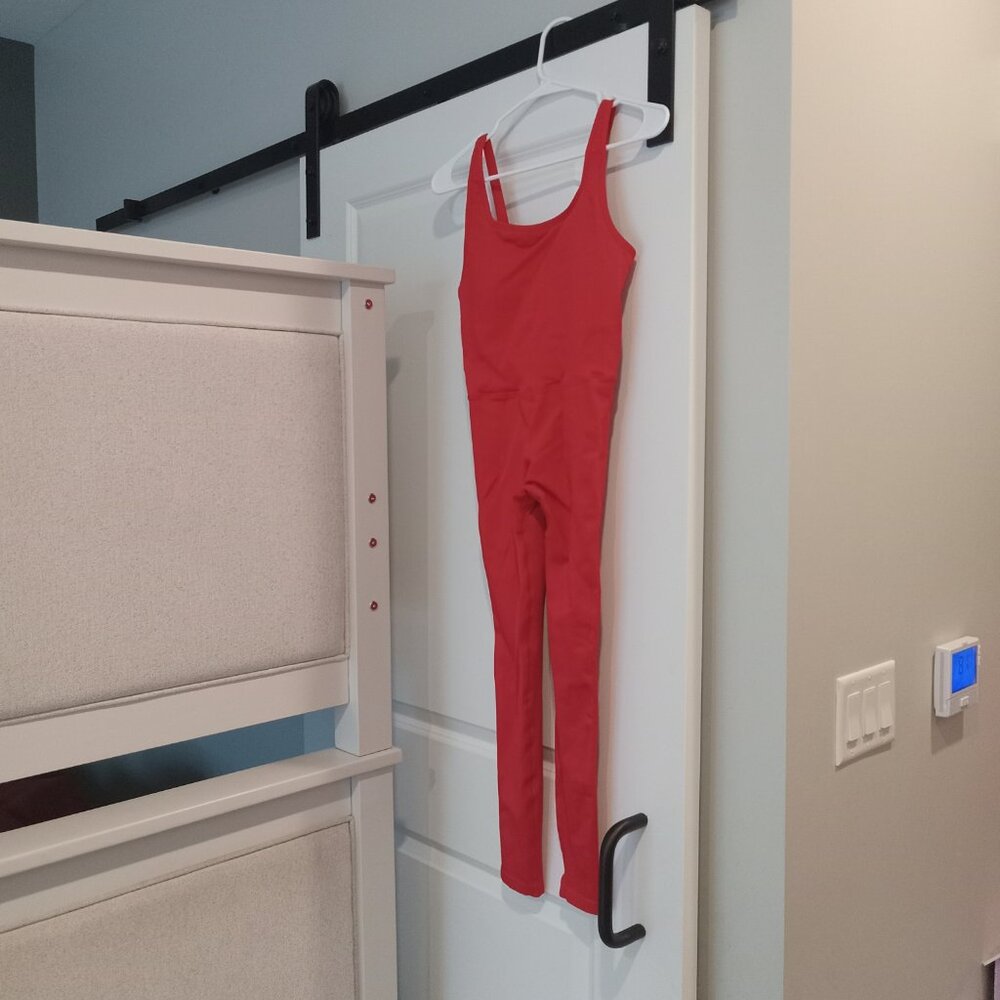 NEW Bright Red Small All In Motion Women's Square Neck Bodysuit